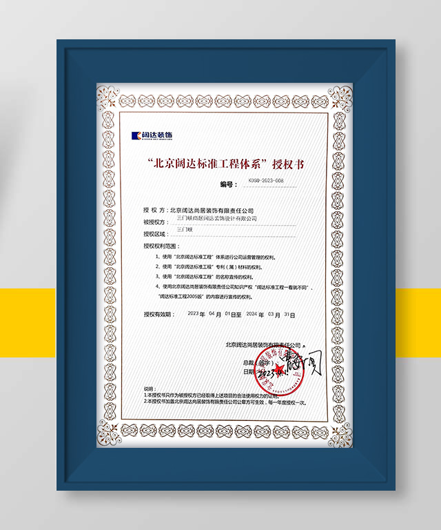 闊達授權(quán)證書